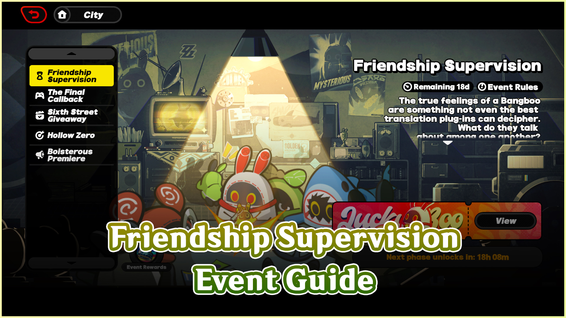 Friendship Supervision Event Guide